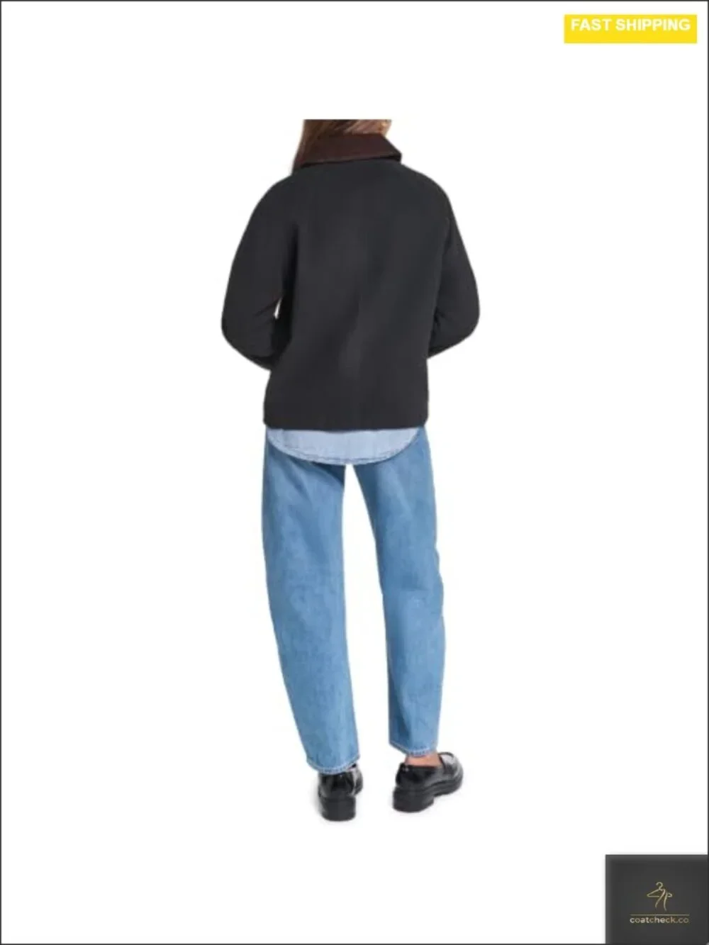 Cotton Casual Jacket with Corduroy Collar, Classic Fit, Lightweight